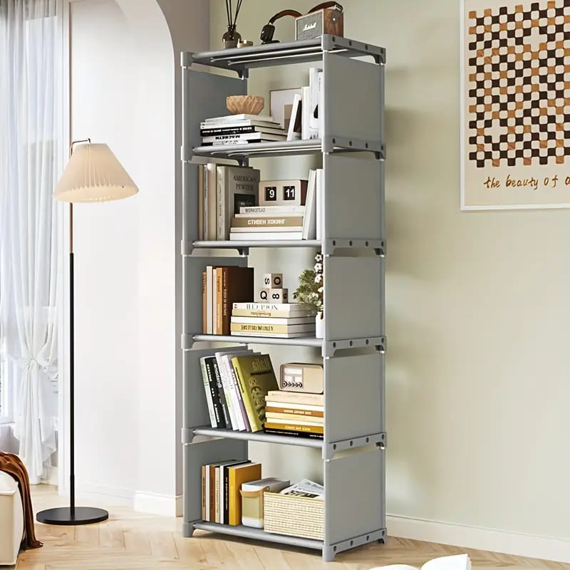 Multi-Tier Metal Bookshelf for Study Room